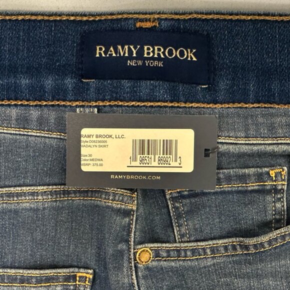 Ramy Brook Madalyn High-Rise Front-Slit Denim Maxi Skirt (Medium Wash Denim) - Picture 15 of 16